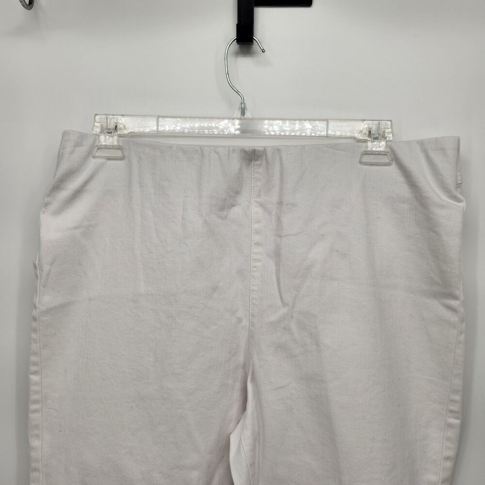 Soft Surroundings White Denim Elastic Waistband Pull on Cropped Jeans Women's XL - Picture 6 of 9